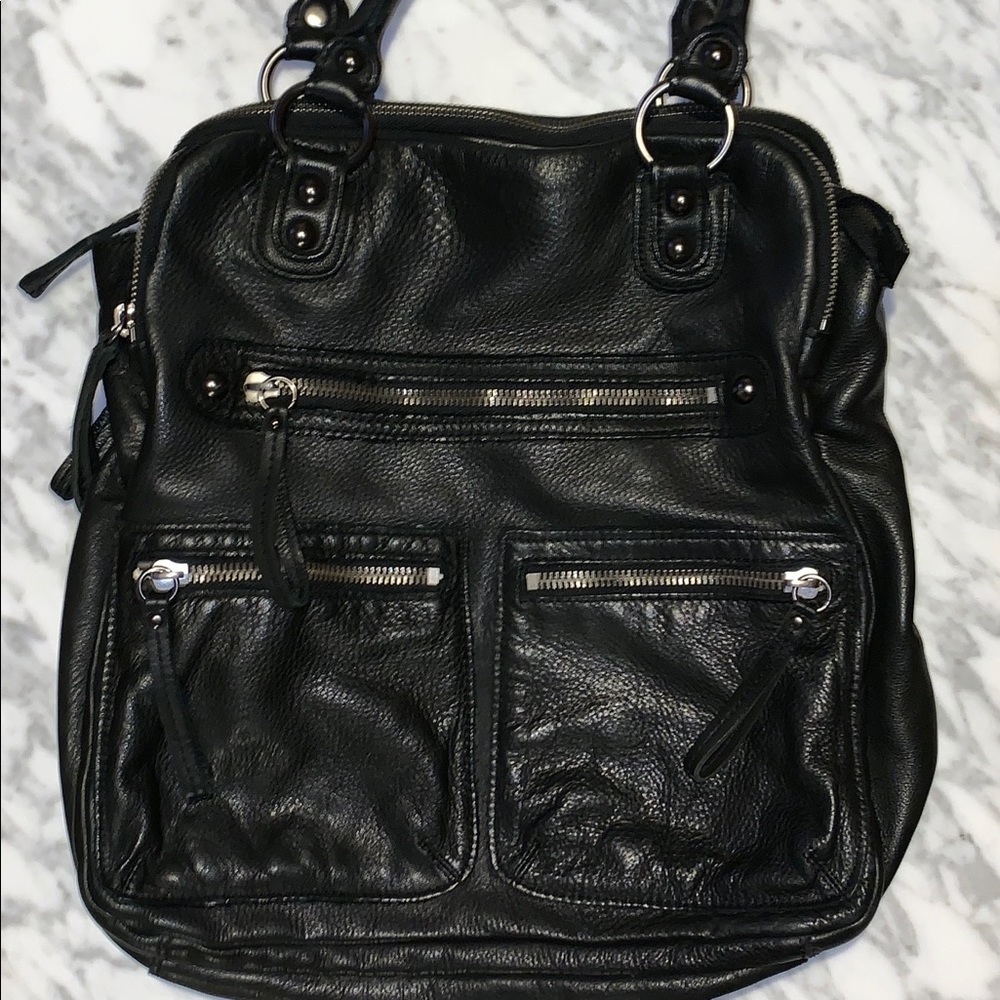 Linea Pelle Dylan Tote Bag Graphite Silver Great!